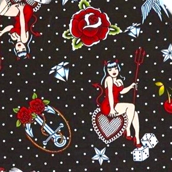 ♥️NWT VINTAGE TORRID BOYSHORT PANTY LOVERS TATTOO HEART PINUP PRINT SIZE 2X - Picture 2 of 10